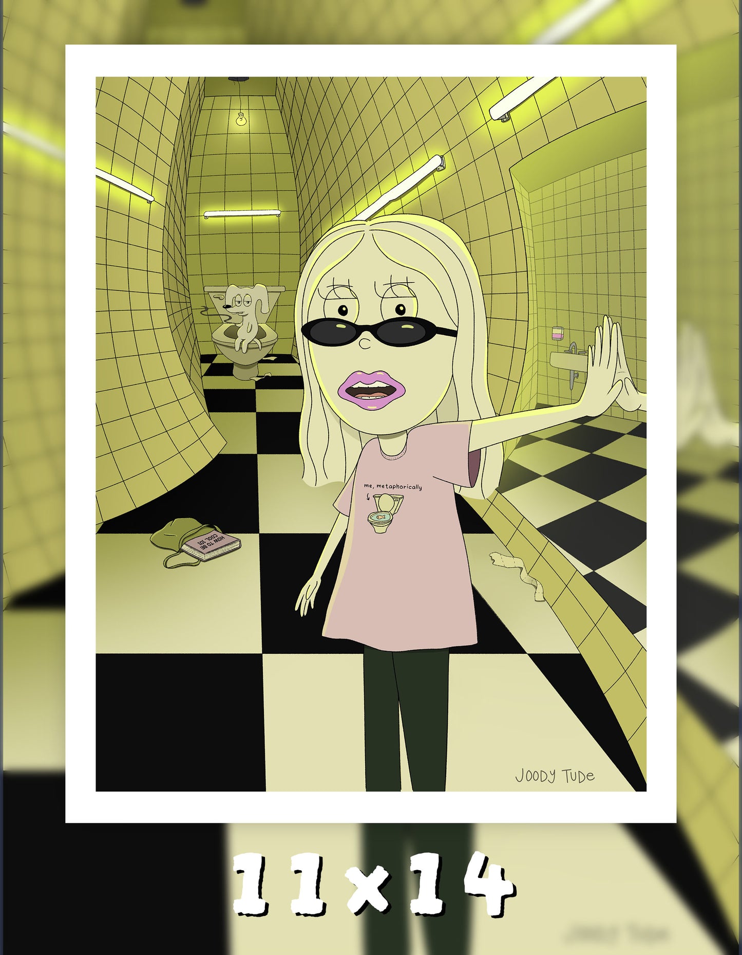 Funky Bathroom Art Print