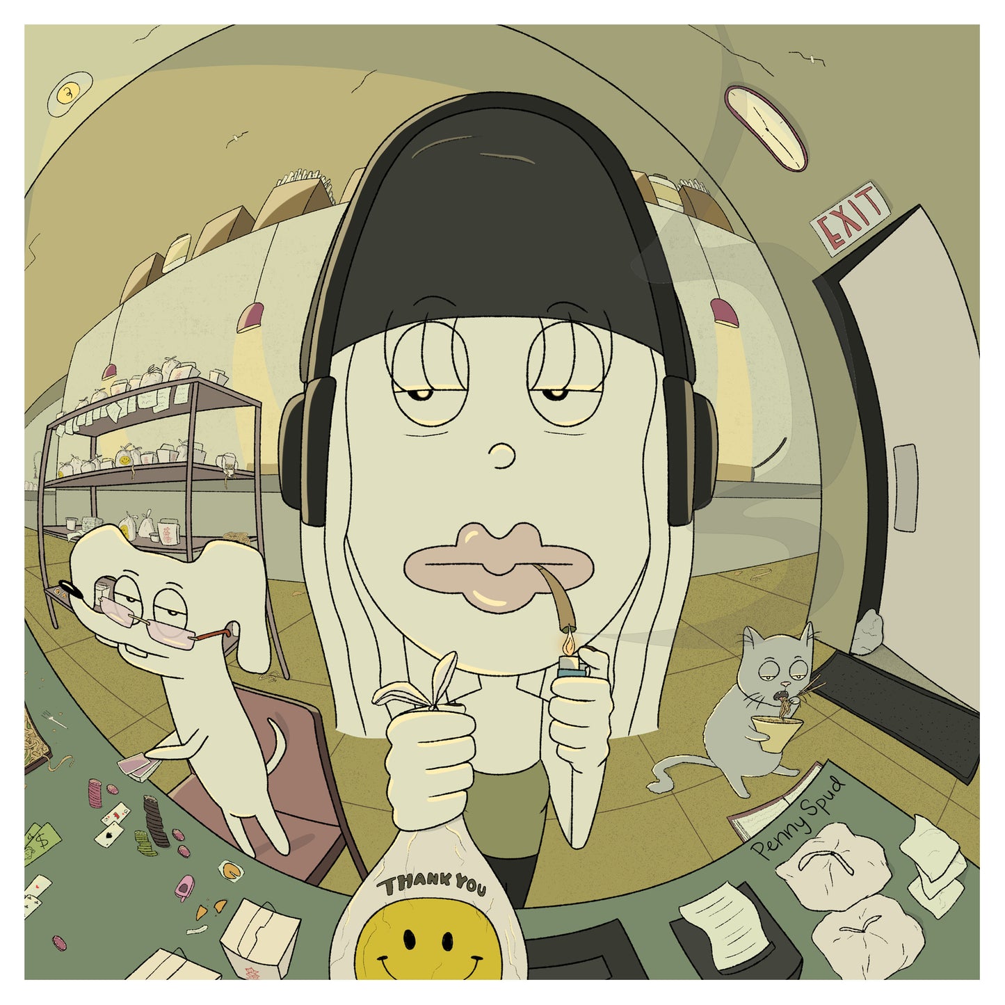 Penny Spud Art Print - Late Night Takeout